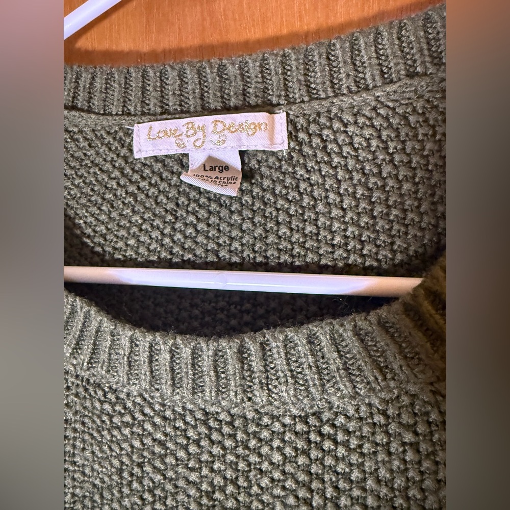 Love By Design Forest Green Crew Neck Sweater - Picture 3 of 6